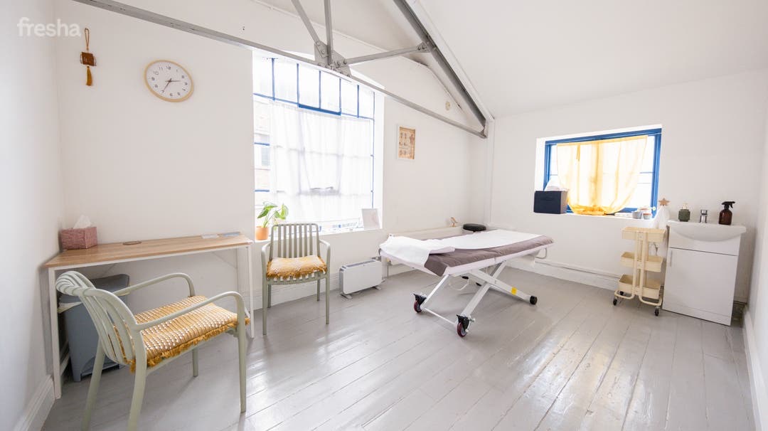 massage table inside venue